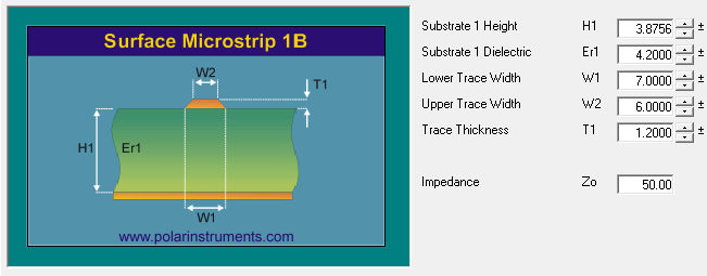 Si9000 surface microstrip structure
