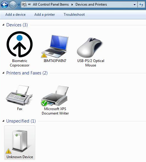 Devices and Printers