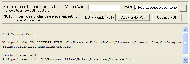 Add vendor path dialog